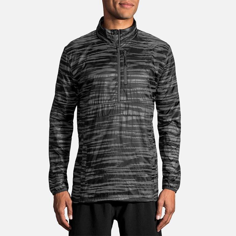 Brooks Men's LSD PULLOVER Running Jackets - Grey - Canada (XNJWL-1042)